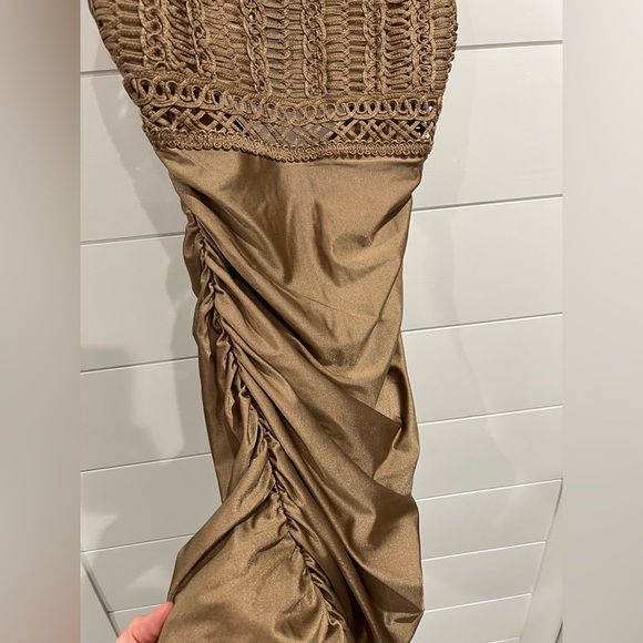Vintage La Perla brown macrame ruched dress - Picture 2 of 10